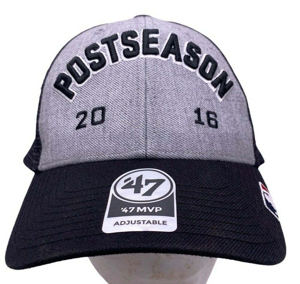 MLB 2016 Postseason Hat 47 Brand MVP Trucker Cap Gray Black Mesh Snapback OSFA